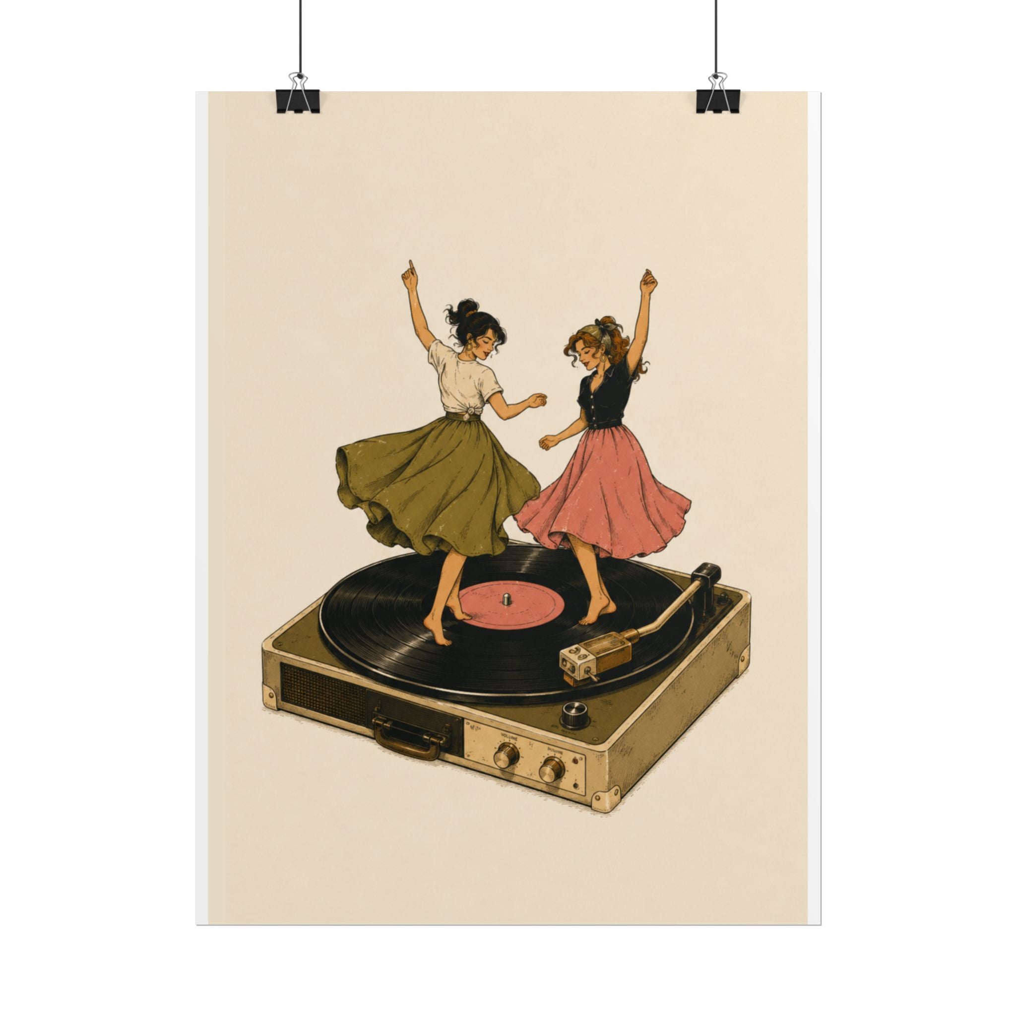 Vintage Record Dancing Poster
