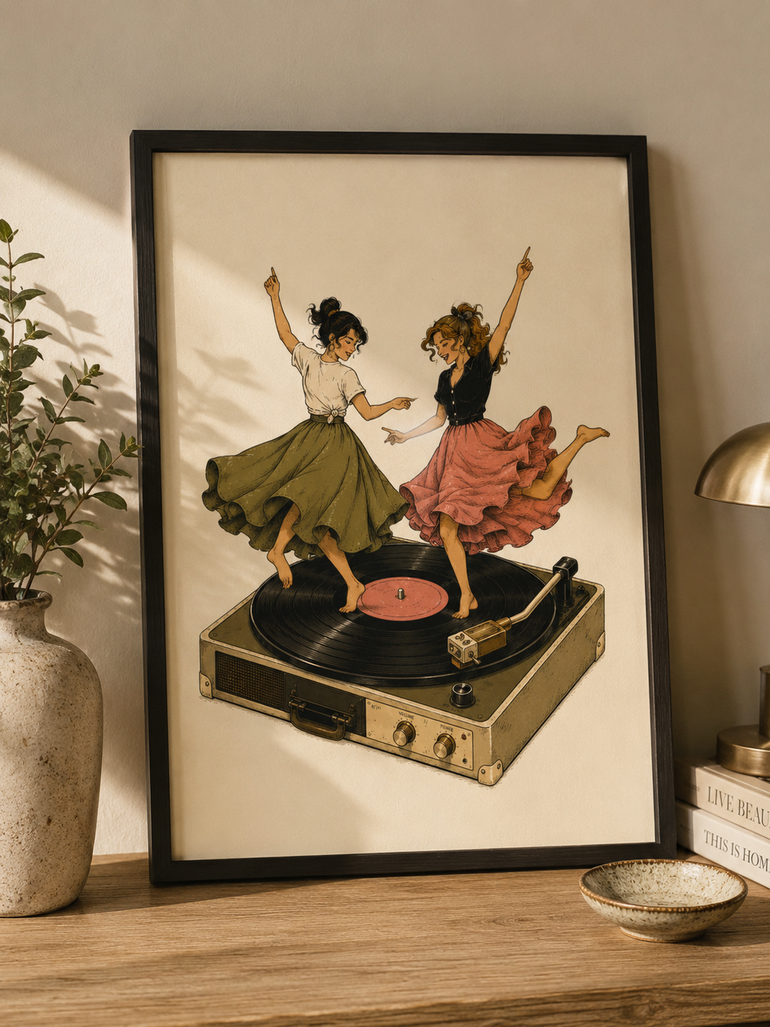 Vintage Record Dancing Poster
