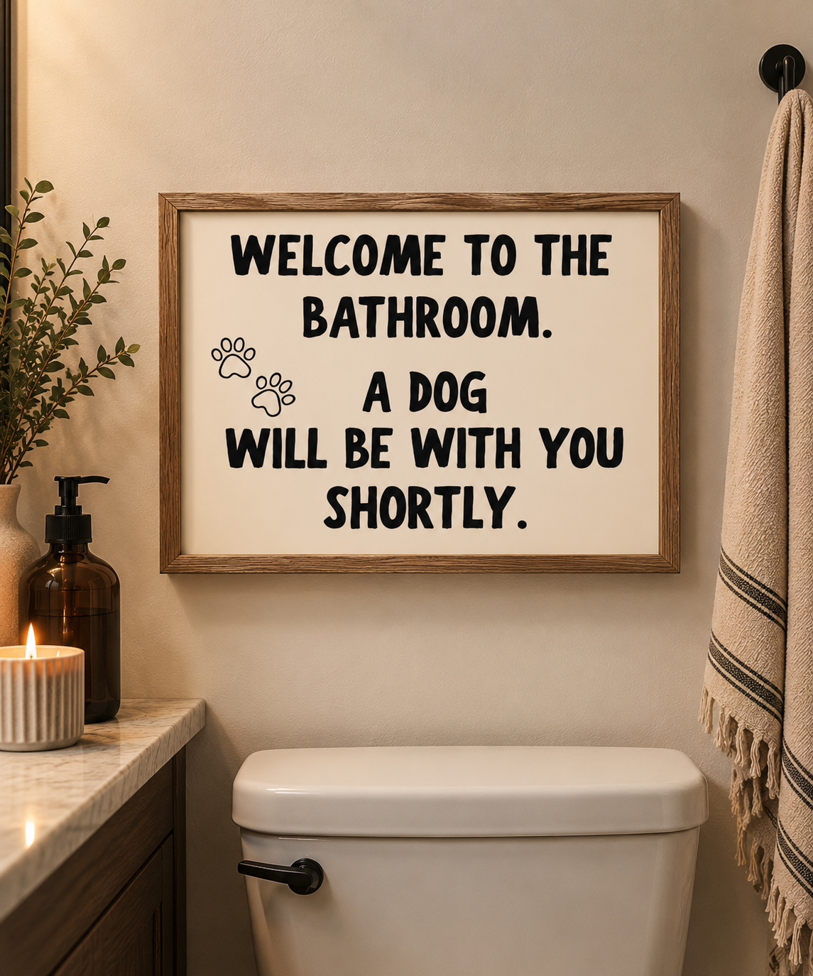 Welcome to the Bathroom. A Dog Will Be With You Shortly.