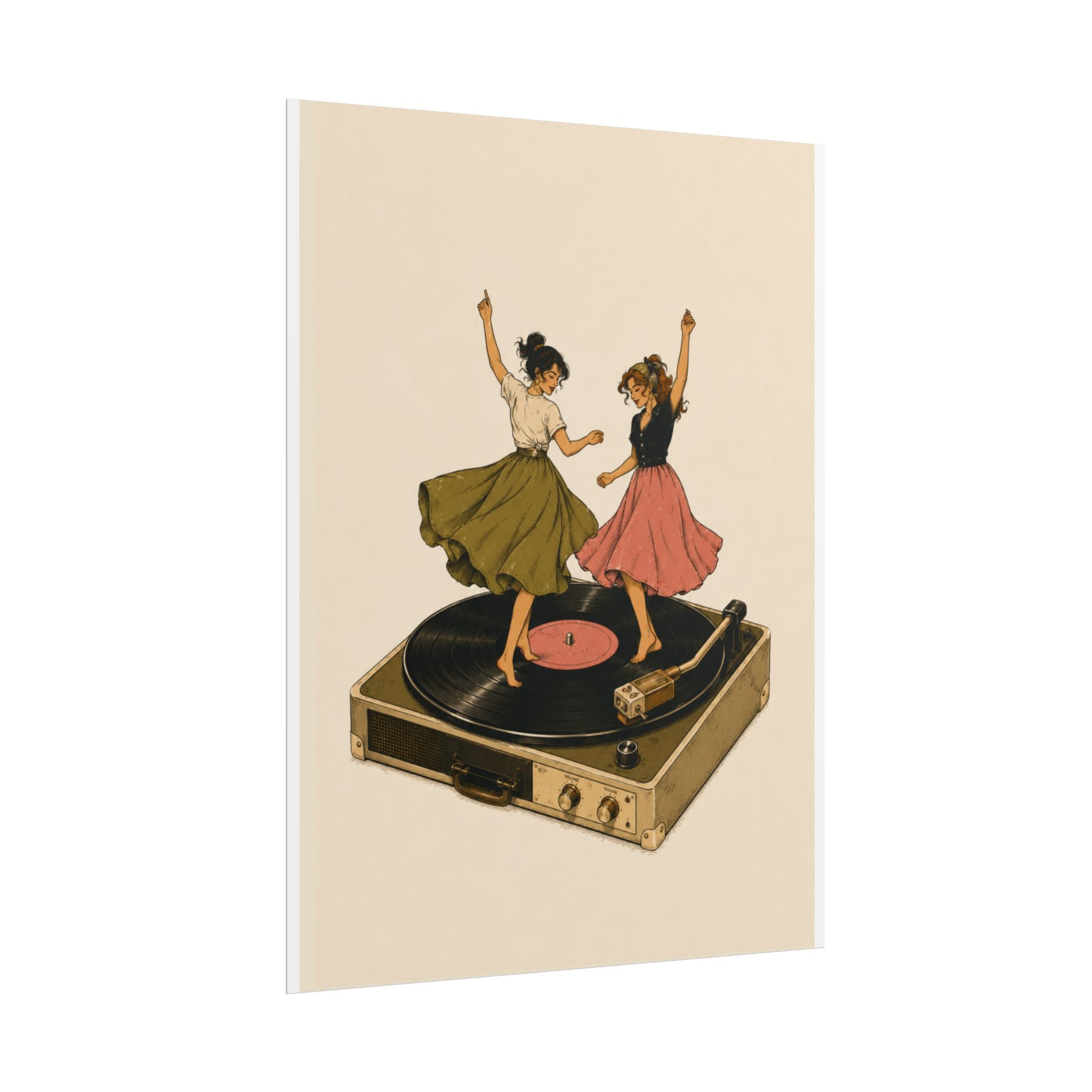 Vintage Record Dancing Poster