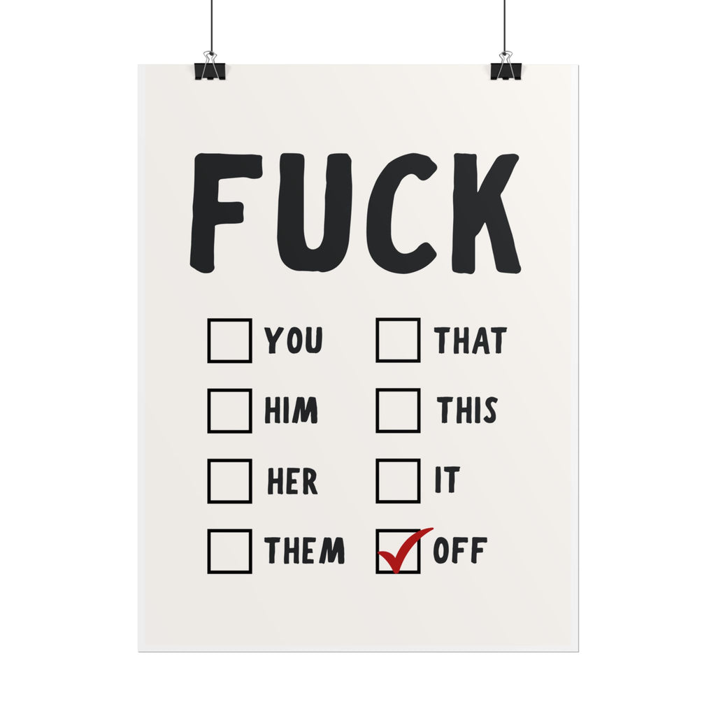 FUCK" Checklist Poster